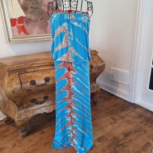 Young Fabulous & Broke Blue and Brown Maxi Dress